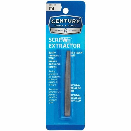 CENTURY DRILL TOOL Century Drill & Tool #3 Straight Flute Screw Extractor 73203